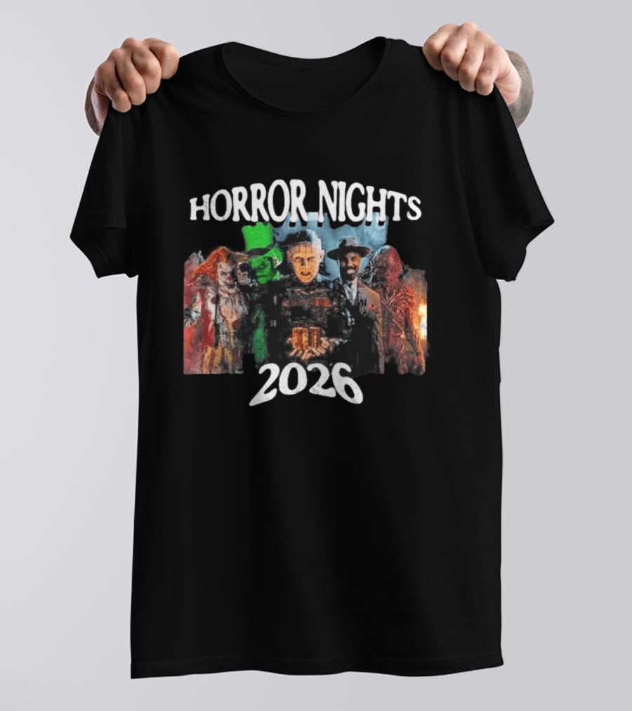 Horror Nights 2026 Haunted House Halloween Clowns Monsters Detective T-Shirt