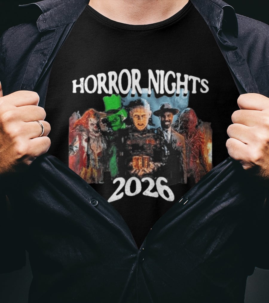 Horror Nights 2026 Haunted House Halloween Clowns Monsters Detective T-Shirt