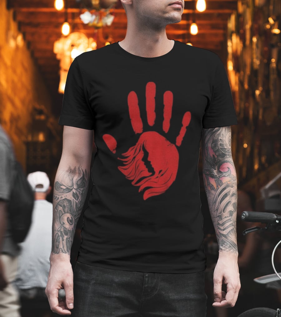 No More Stolen Sisters MMIW Awareness Red Handprint Symbol Advocacy T-Shirt