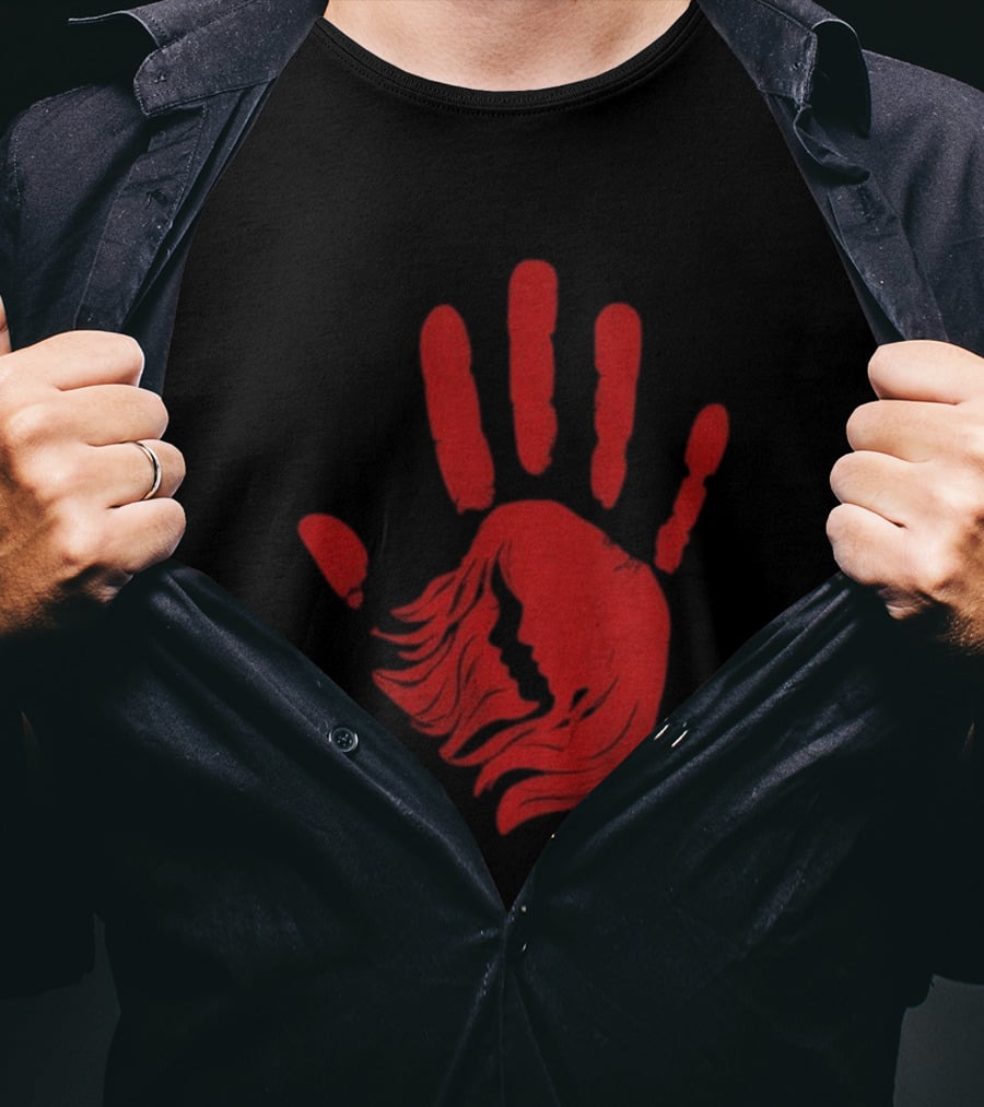 No More Stolen Sisters MMIW Awareness Red Handprint Symbol Advocacy T-Shirt