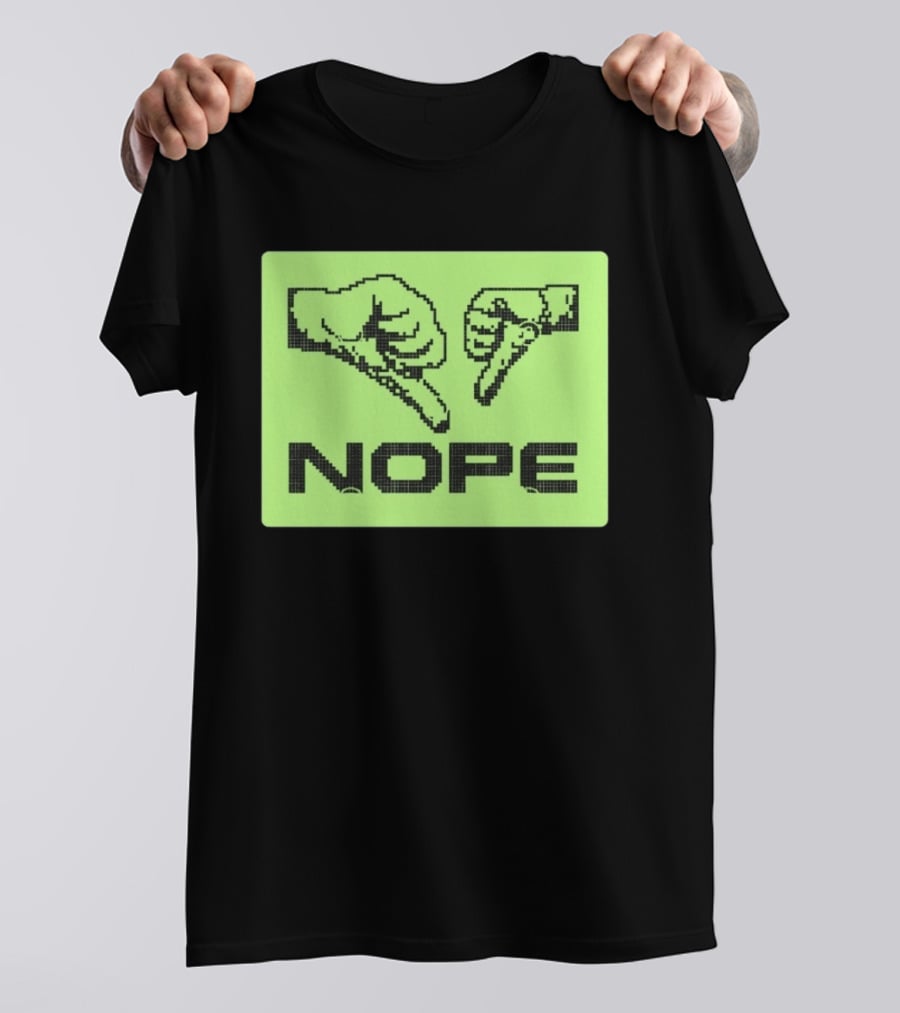 Nope Thumbs Down Pixel Art Dislike Expression T-Shirt
