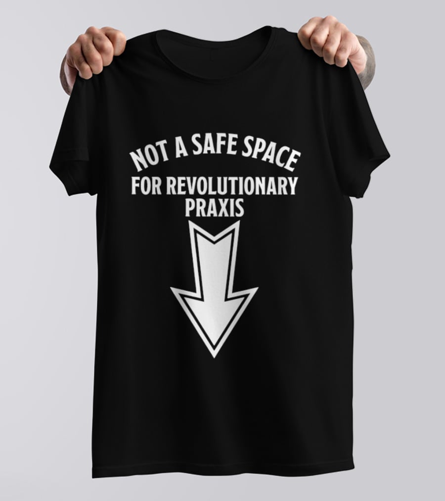Not A Safe Space For Revolutionary Praxis Downward Arrow T-Shirt