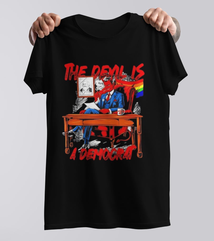 The Devil Is A Democrat With Woke AF Rainbow Flag Suit T-Shirt