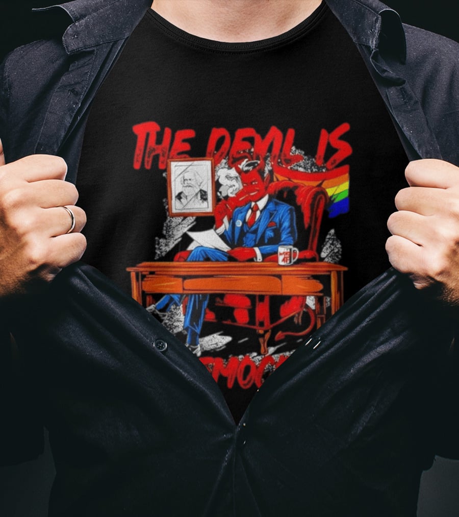 The Devil Is A Democrat With Woke AF Rainbow Flag Suit T-Shirt