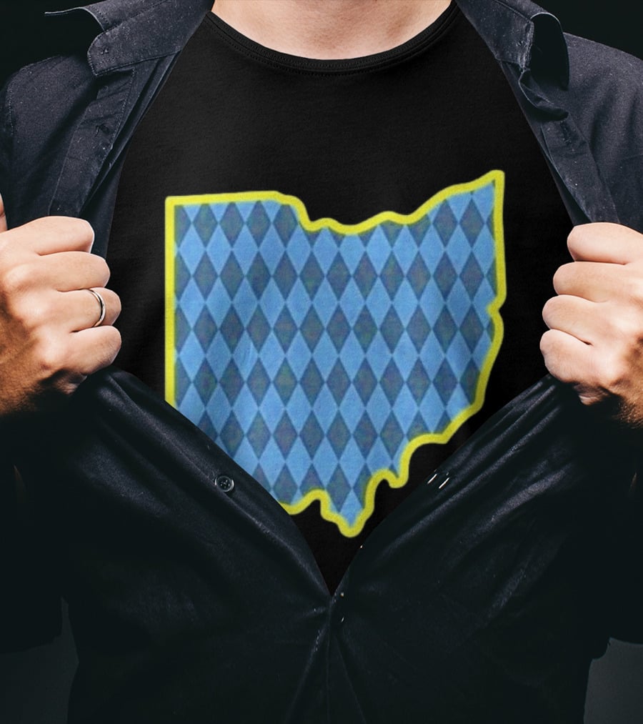 Oktoberfest Ohio Bavarian Diamond Pattern Map T-Shirt