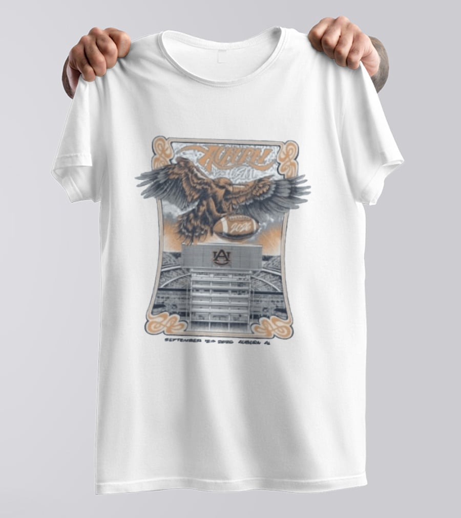 Auburn Tigers Vs USM Golden Eagles 2026 Jordan Hare Stadium Eagle Football T-Shirt