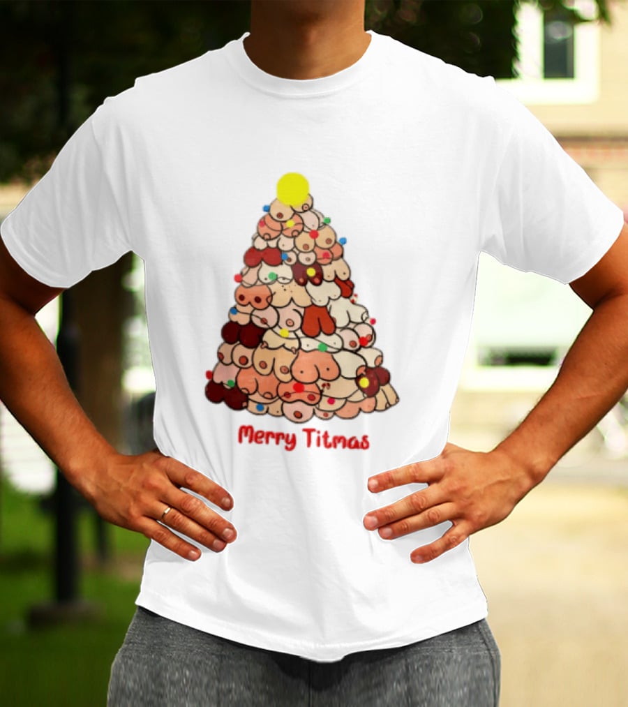 Merry Titmas Christmas Tree Fun Festive T-Shirt