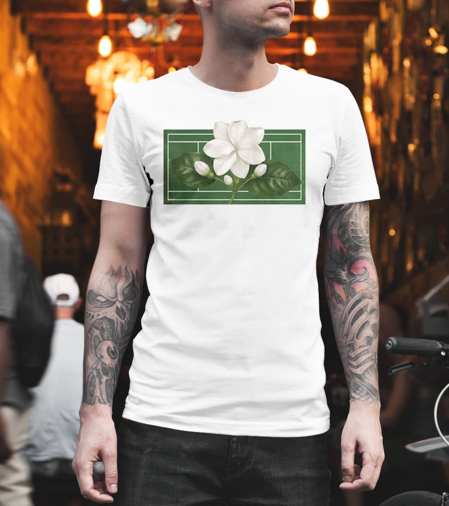 Colors Alex Eala Sampaguita Bloom Tennis 2026 White Flower Green Court T-Shirt