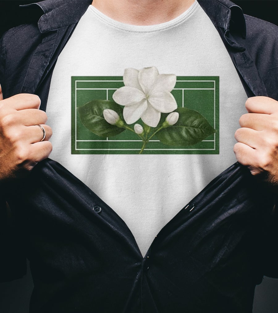 Colors Alex Eala Sampaguita Bloom Tennis 2026 White Flower Green Court T-Shirt