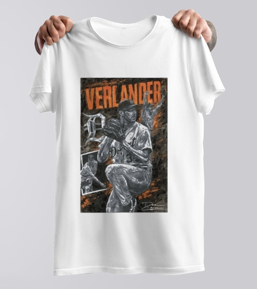 Detroit Tigers Verlander Baseball Legend 35 Pitcher T-Shirt
