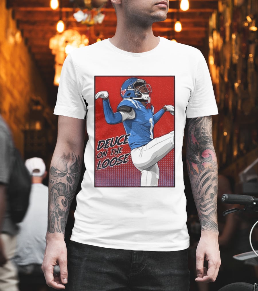 Deuce On The Loose Ole Miss Rebels Football Player Action T-Shirt