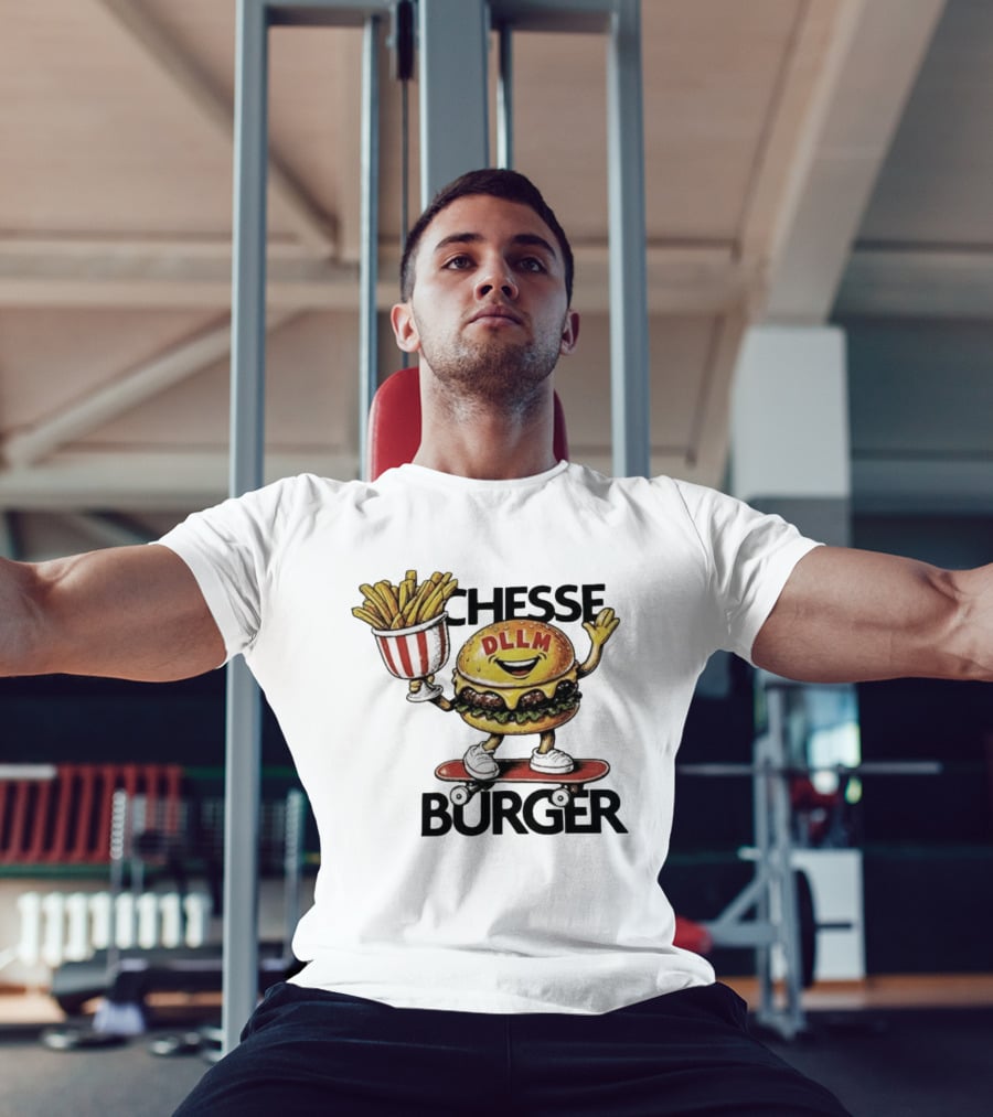 Hong Kong Dllm Chesse Burger Skateboard Fries T-Shirt