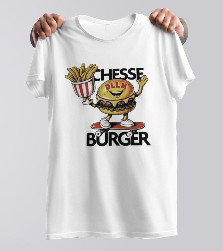 Hong Kong Dllm Chesse Burger Skateboard Fries T-Shirt
