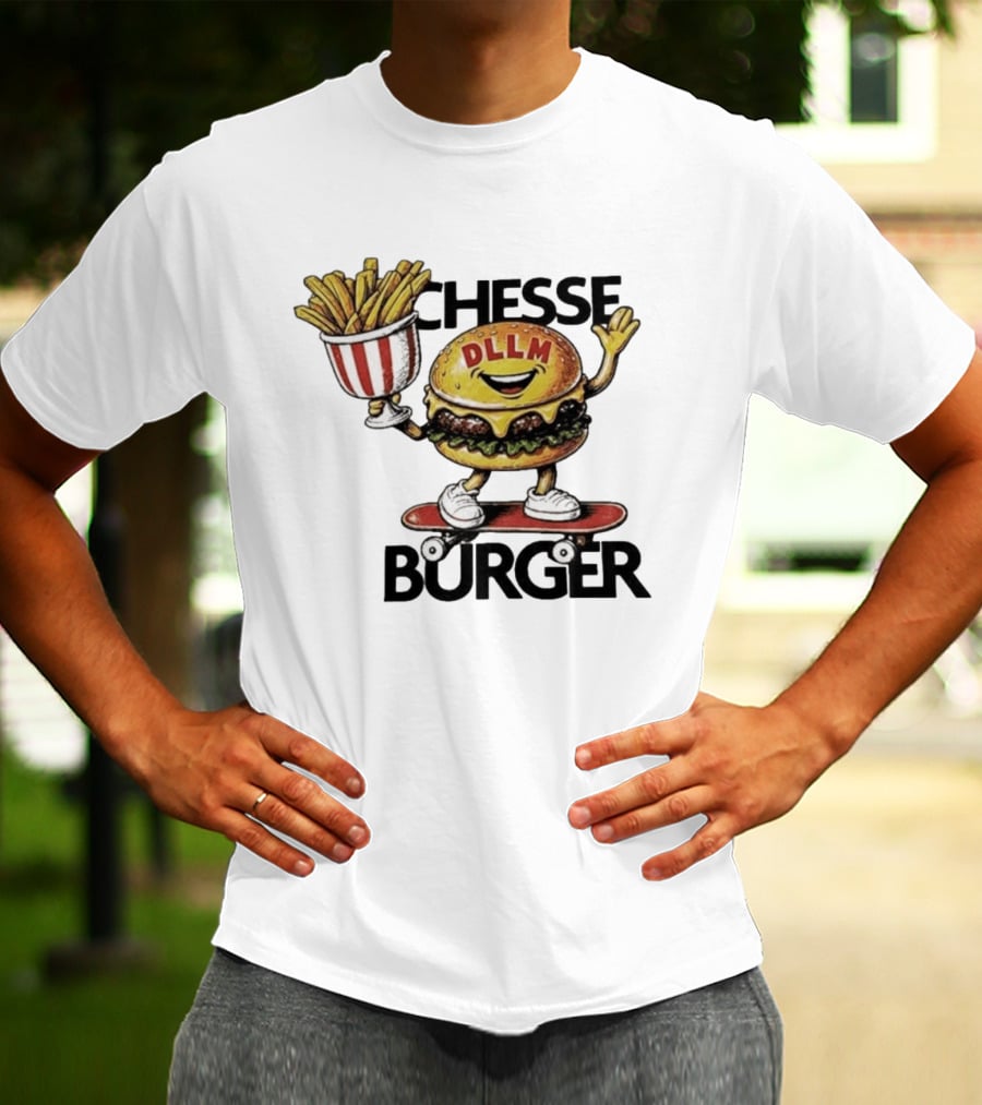 Hong Kong Dllm Chesse Burger Skateboard Fries T-Shirt