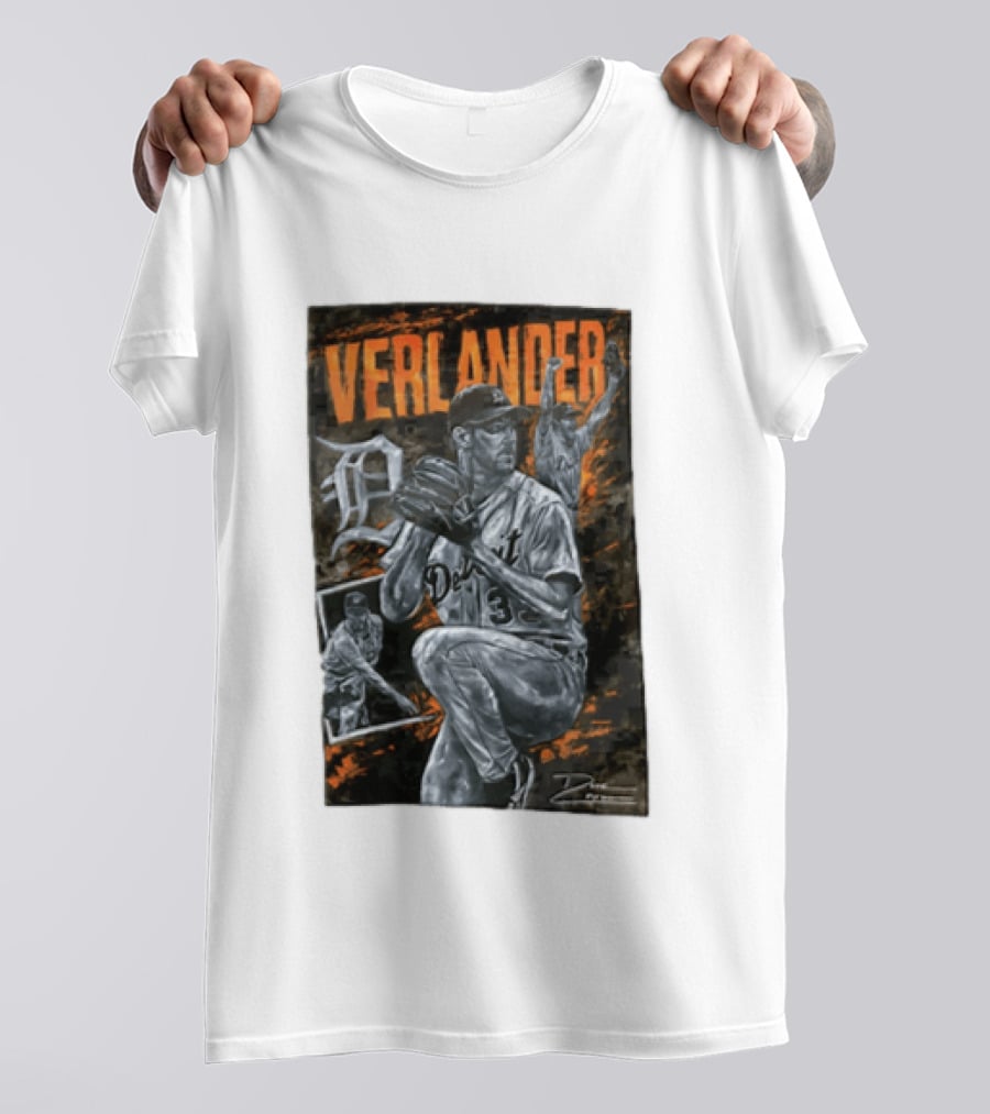 Verlander Detroit Tigers MLB Pitcher 35 Baseball T-Shirt