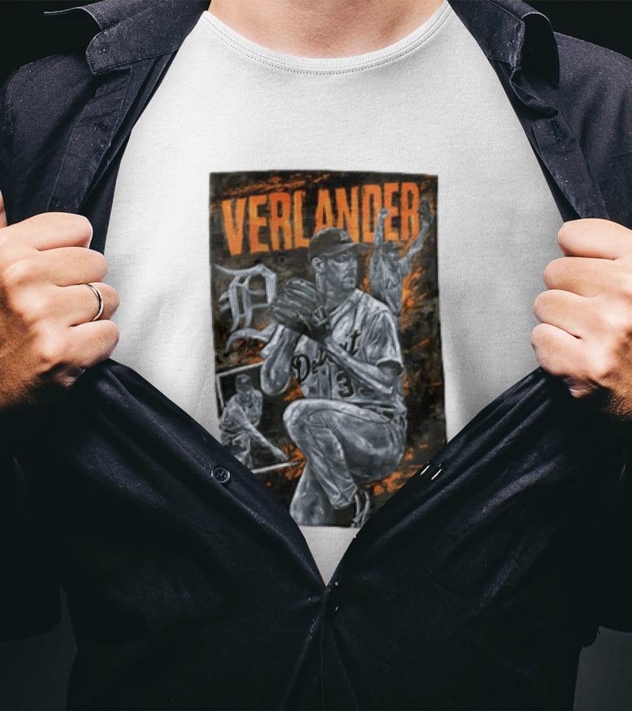 Verlander Detroit Tigers MLB Pitcher 35 Baseball T-Shirt