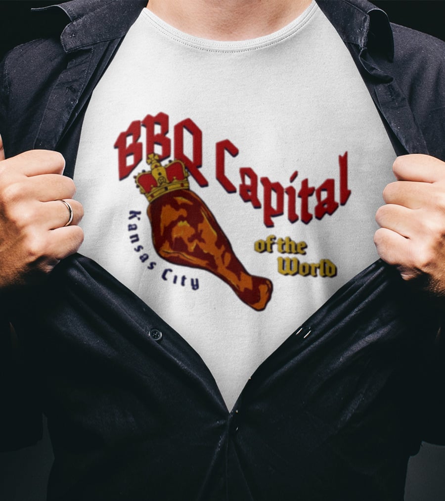 Kansas City BBQ Capital Of The World Leg With Crown T-Shirt