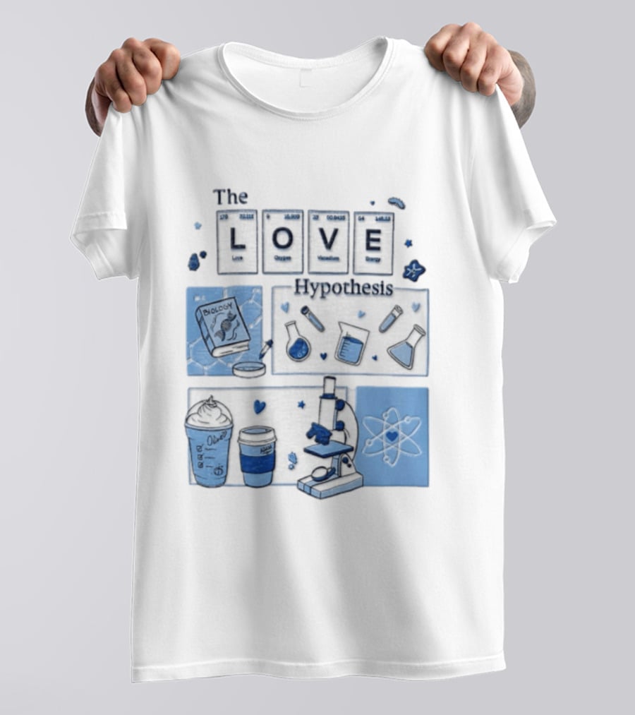 The Love Hypothesis Periodic Table Science Equipment Microscope Biology Book Chemistry T-Shirt