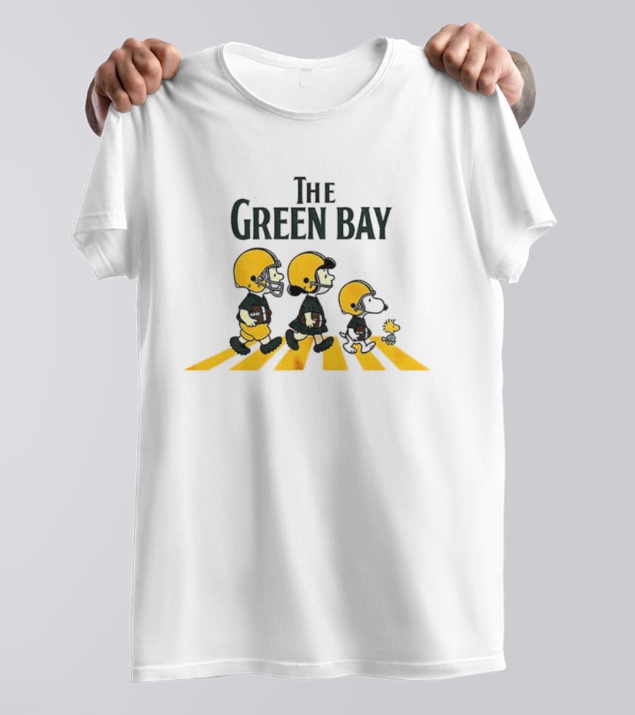 The Green Bay Abbey Road Comic Characters Football Crossing T-Shirt