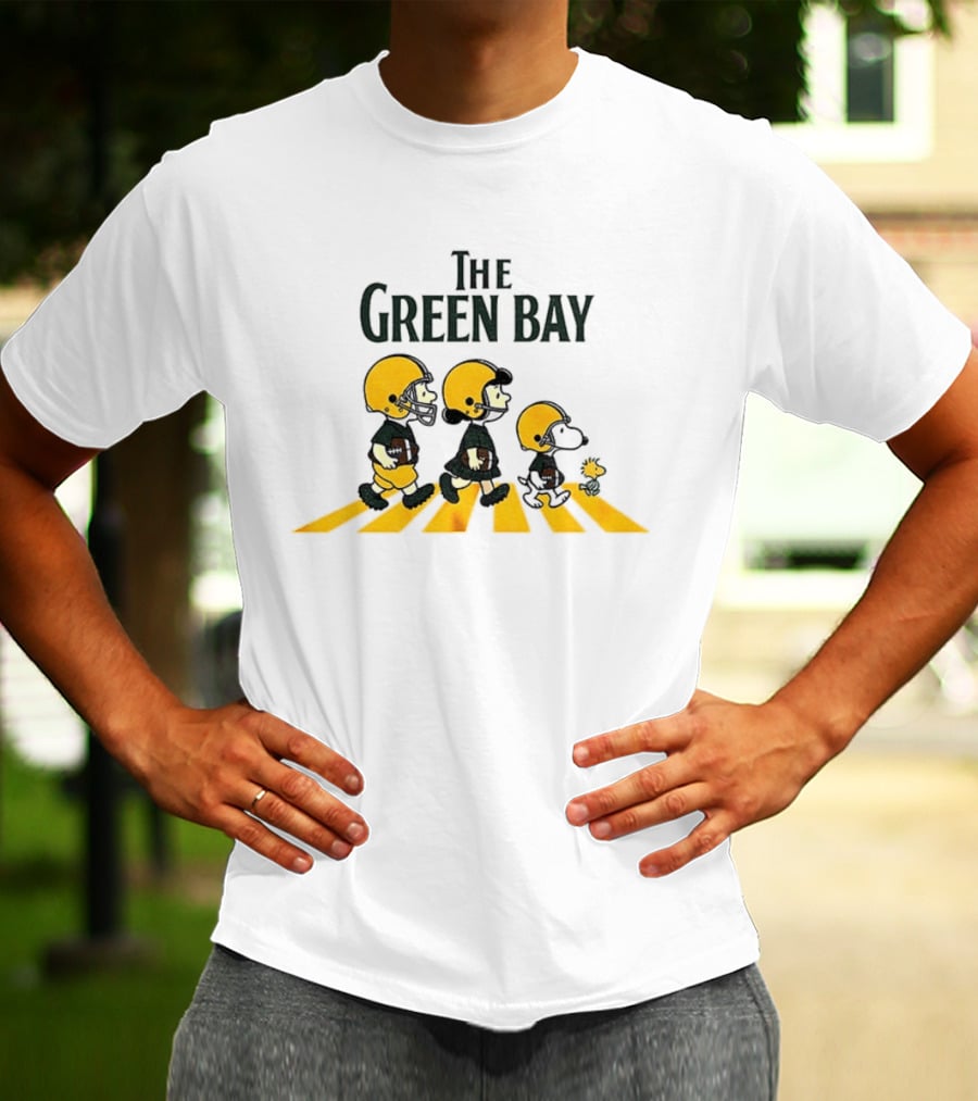 The Green Bay Abbey Road Comic Characters Football Crossing T-Shirt