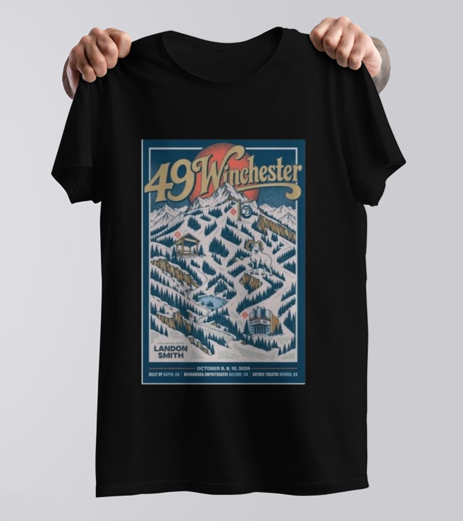 49 Winchester October 8 9 10 2026 Landon Smith Belly Up Aspen Mishawaka Amphitheatre Gothic Theatre Denver T-Shirt