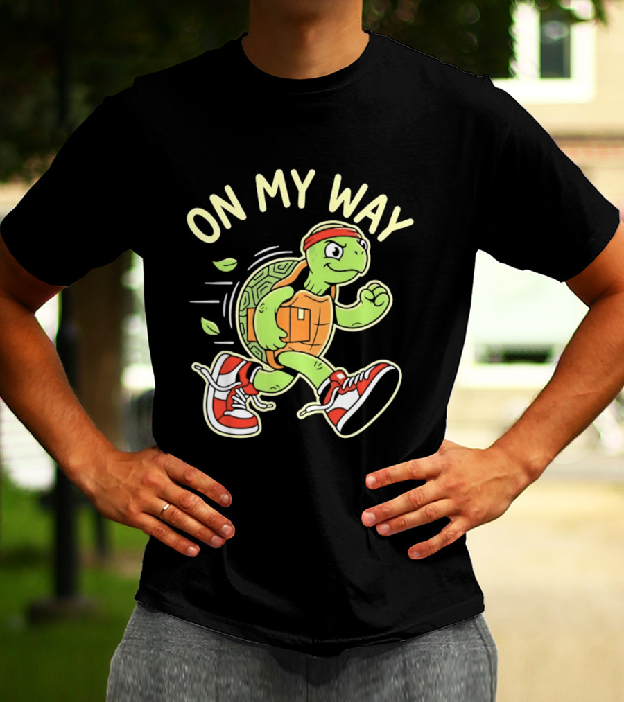 Running Turtle Package Delivery On My Way T-Shirt