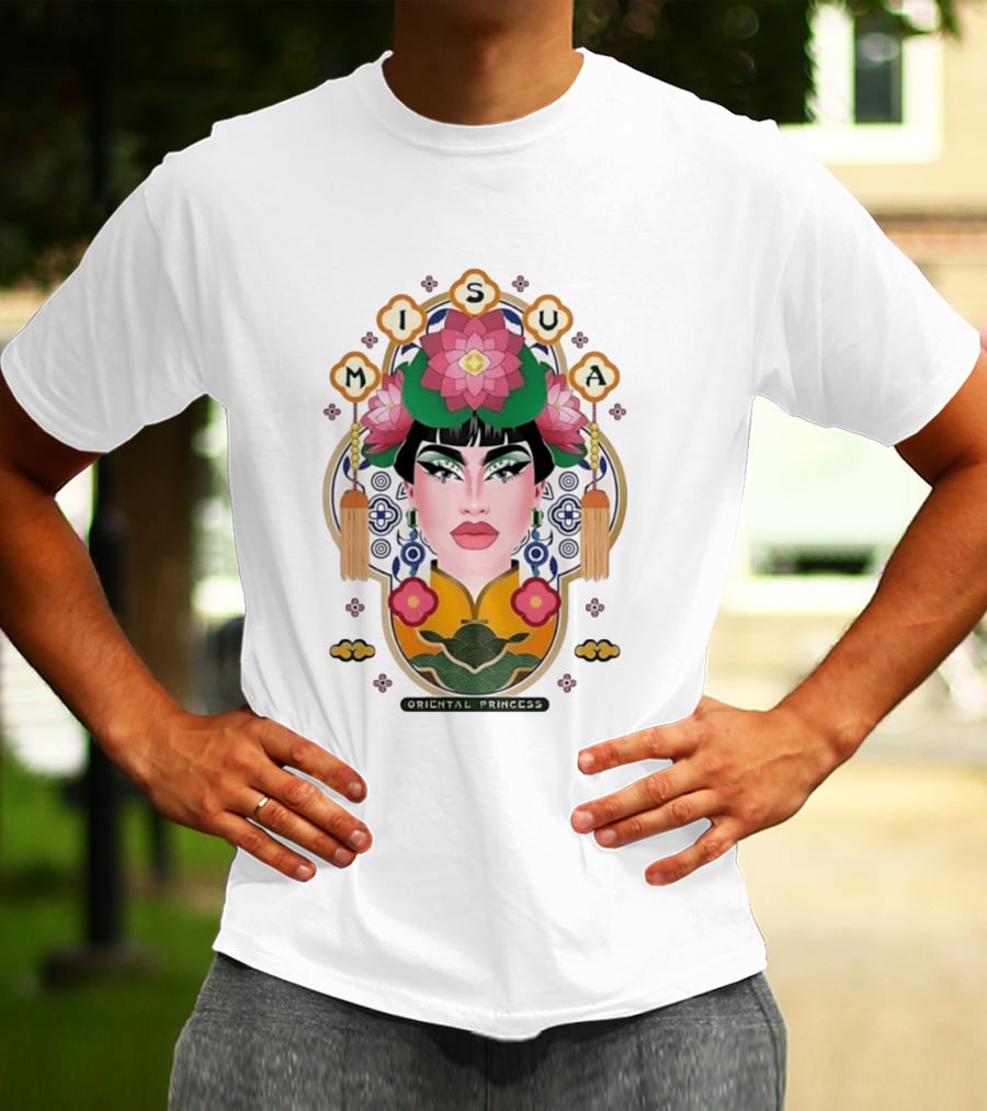 Misua Oriental Princess Asian Lotus Flower T-Shirt