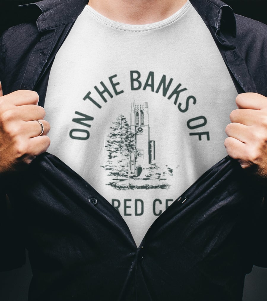 On The Banks Of The Red Cedar Michigan State University Tower T-Shirt