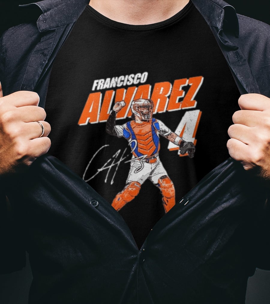 Francisco Alvarez New York Mets Number 4 Catcher T-Shirt