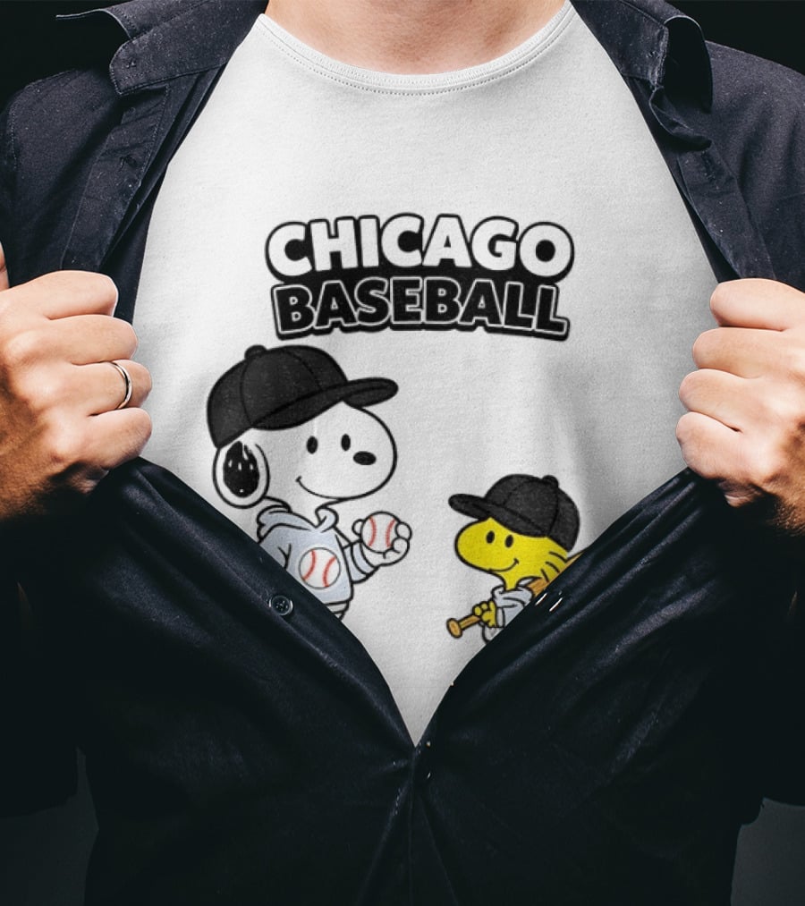 Chicago Baseball Snoopy Woodstock White Sox Peanuts MLB T-Shirt