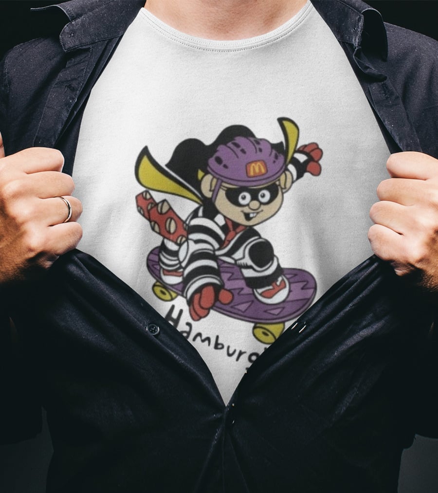 Hamburglar McDonald's Purple Skateboard Helmet T-Shirt