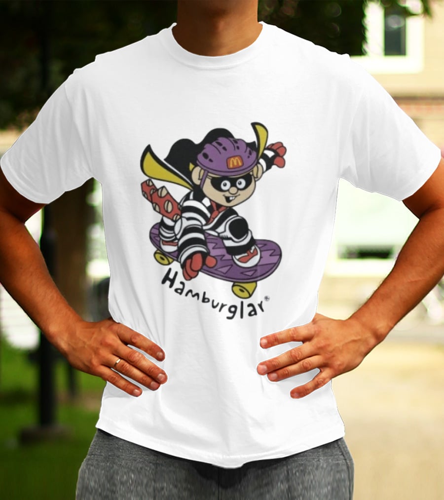 Hamburglar McDonald's Purple Skateboard Helmet T-Shirt