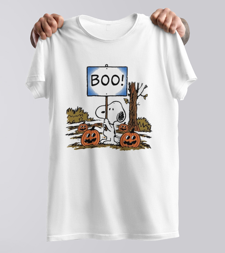Snoopy Boo Sign Peanuts Halloween Pumpkins T-Shirt
