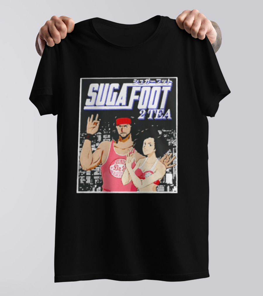 Sugafoot 2 Tea Japanese Text S And Headbands Retro Look T-Shirt