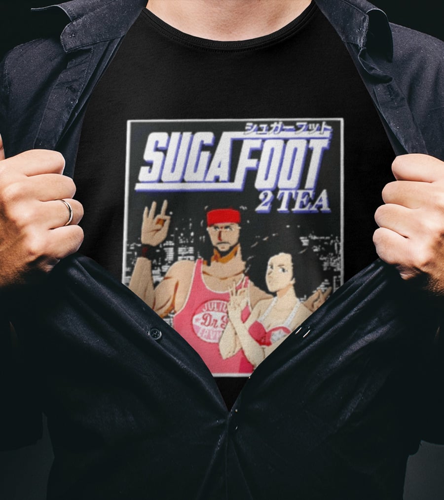 Sugafoot 2 Tea Japanese Text S And Headbands Retro Look T-Shirt