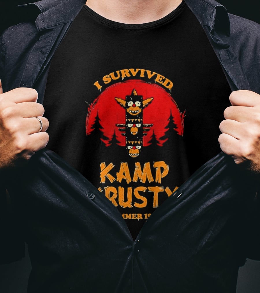 I Survived Kamp Krusty Summer 1992 Nostalgic Cartoon Adventure T-Shirt