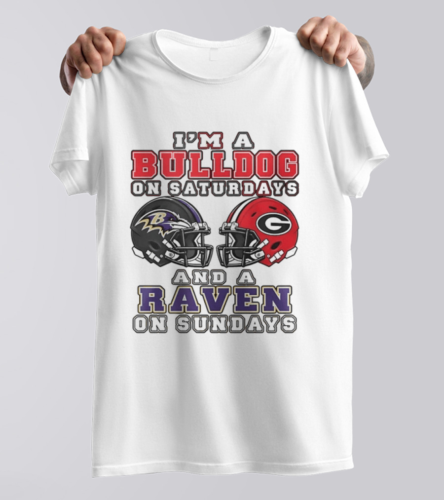 I'm A Bulldog On Saturdays And A Raven On Sundays Sports Team Pride T-Shirt
