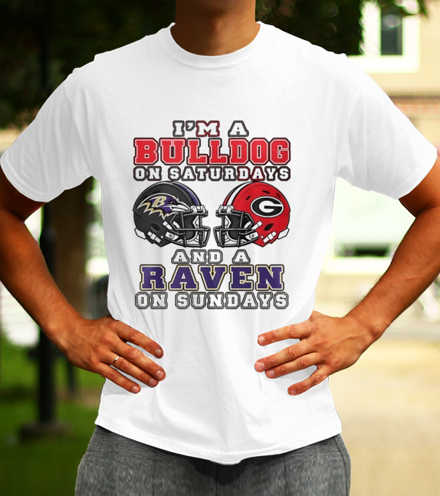 I'm A Bulldog On Saturdays And A Raven On Sundays Sports Team Pride T-Shirt