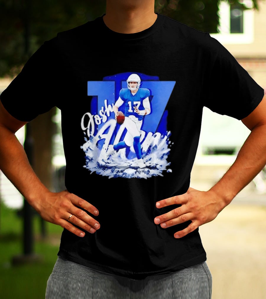 Josh Allen 17 Buffalo Bills Quarterback Snow Wave T-Shirt