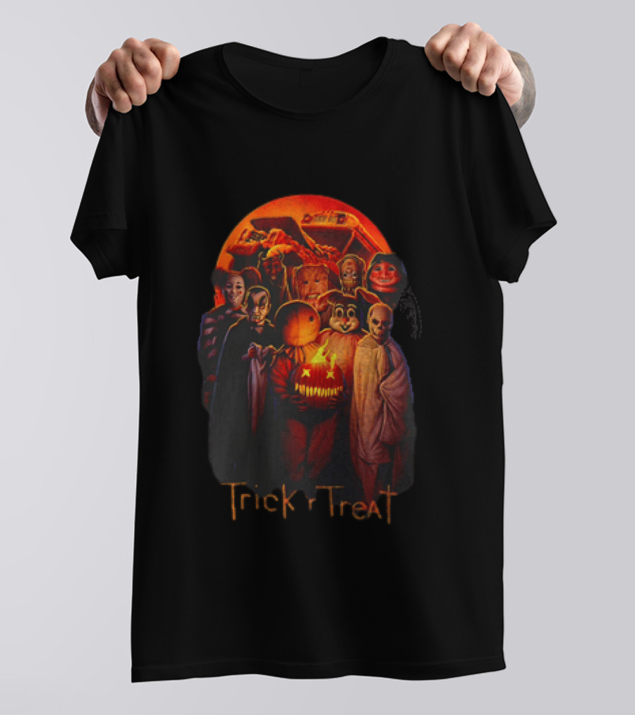 Trick Or Treat Halloween Sam With Flaming Pumpkin And Moon T-Shirt