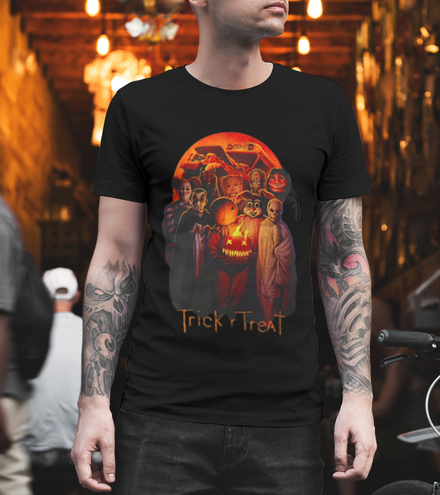 Trick Or Treat Halloween Sam With Flaming Pumpkin And Moon T-Shirt