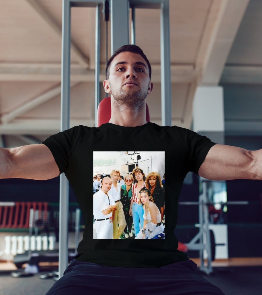 Live Aid Legends Phil Collins Mick Jagger Madonna And Tina Turner T-Shirt