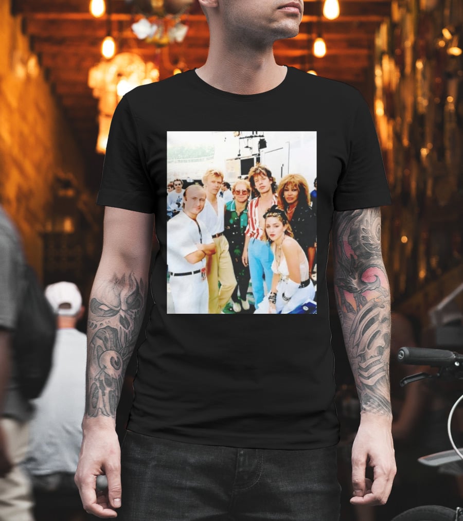 Live Aid Legends Phil Collins Mick Jagger Madonna And Tina Turner T-Shirt