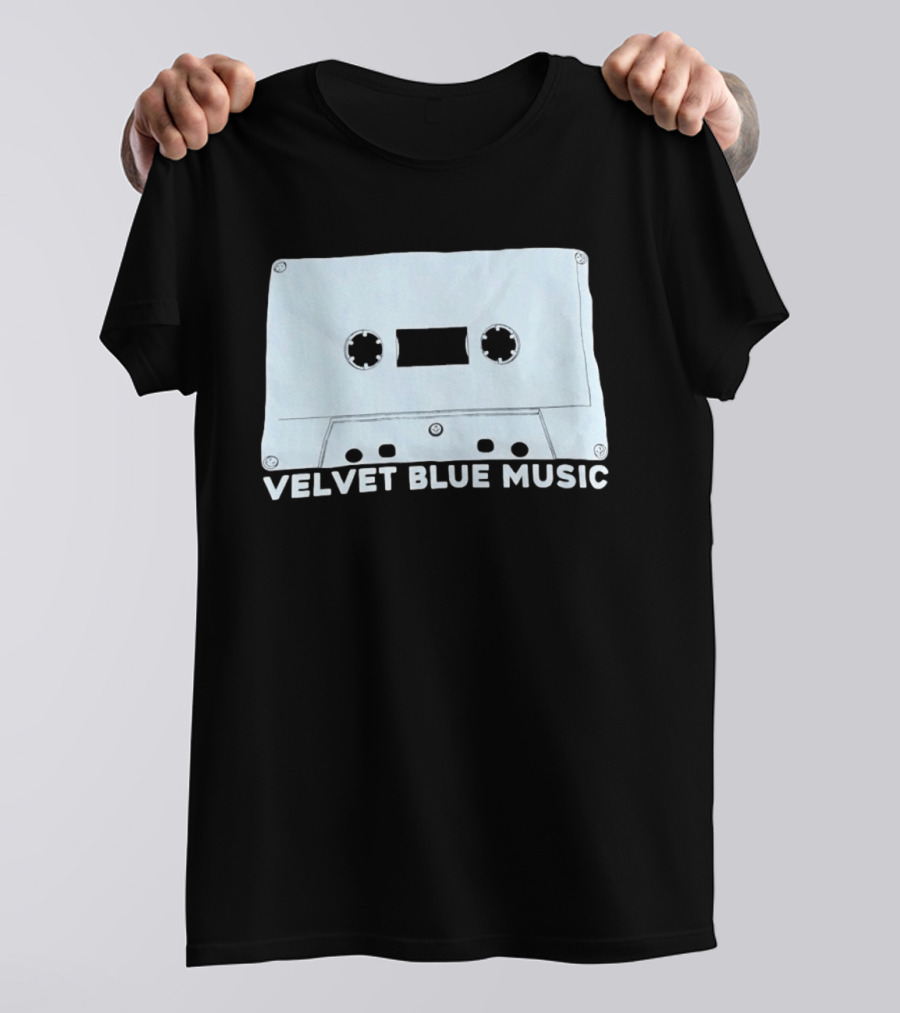 Velvet Blue Music Cassette Tape Indie Record Label Retro Aesthetic T-Shirt