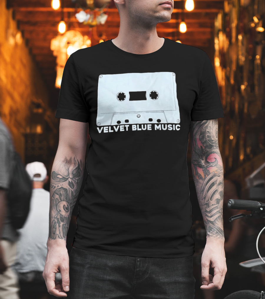 Velvet Blue Music Cassette Tape Indie Record Label Retro Aesthetic T-Shirt