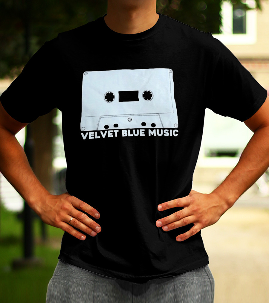 Velvet Blue Music Cassette Tape Indie Record Label Retro Aesthetic T-Shirt