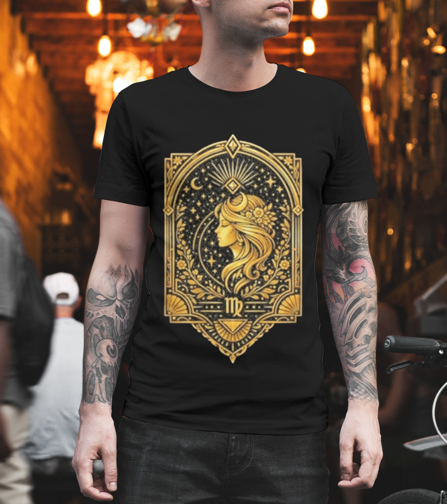 Virgo Goddess Zodiac Symbol Astrology Art Nouveau T-Shirt
