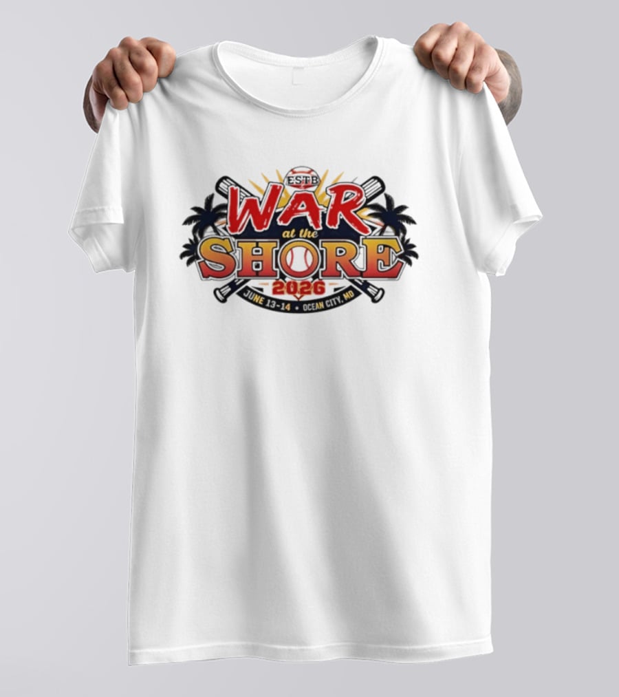 ESPB War At The Shore 2026 Baseball Tournament Ocean City MD T-Shirt