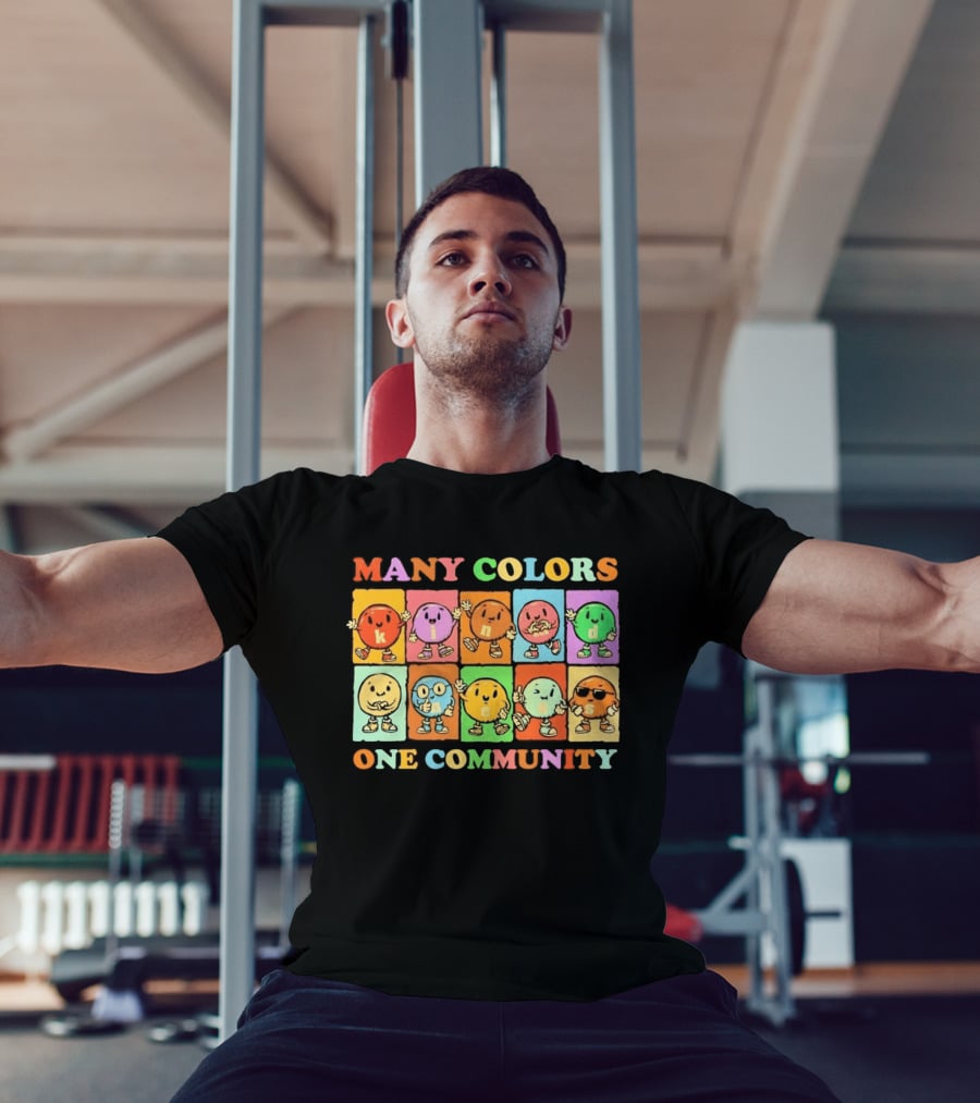 Many Colors Kindness One Community Cartoon Characters T-Shirt