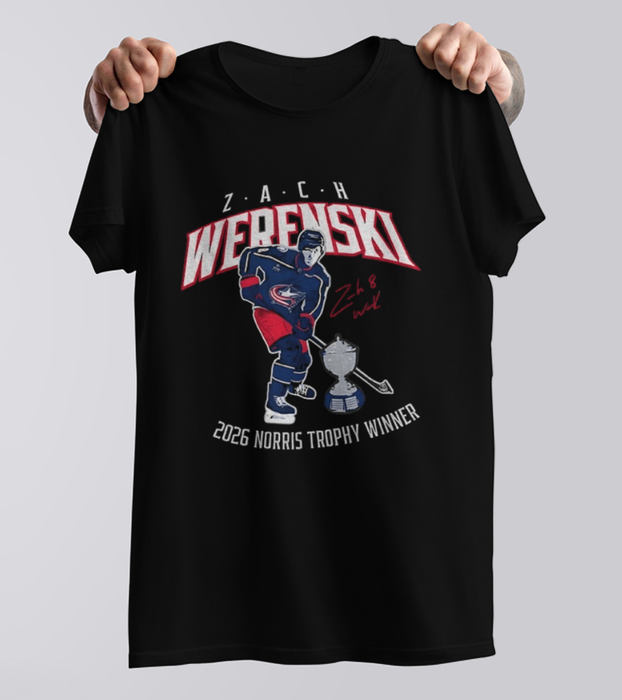 Zach Werenski Columbus Hockey 2026 Norris Trophy Winner T-Shirt